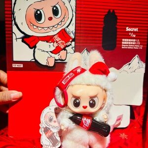 Monster cute Coca-Cola keychainWhite and Red soft